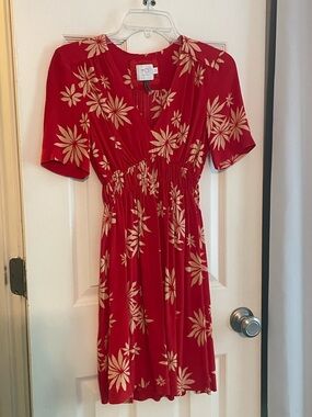 HD in Paris Red Floral V-Neck Mini Dress